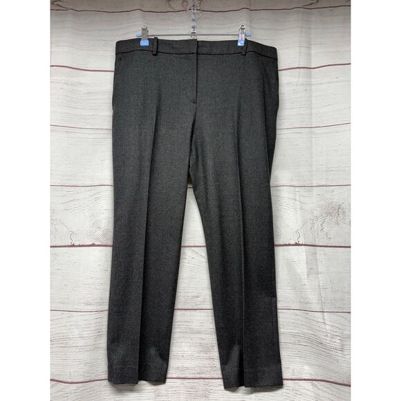 Theory Women's Gray Straight Leg Wool Trouser Pants Size 12 - Picture 1 of 12